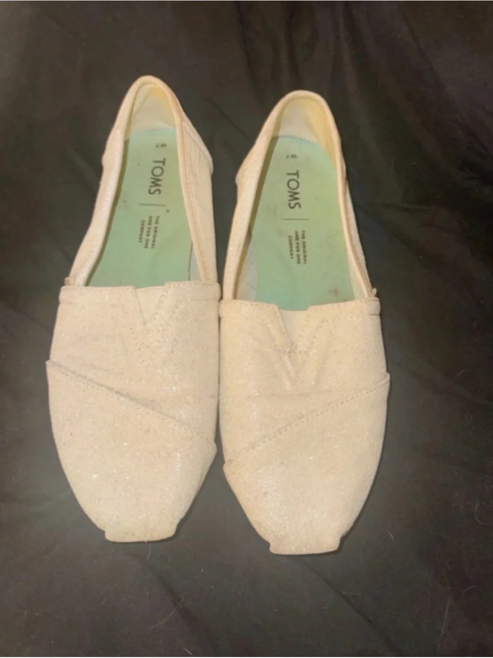 TOMS Wedding Collection Glitter Classic Alpargata Shoes Size 7